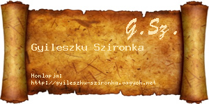 Gyileszku Szironka névjegykártya